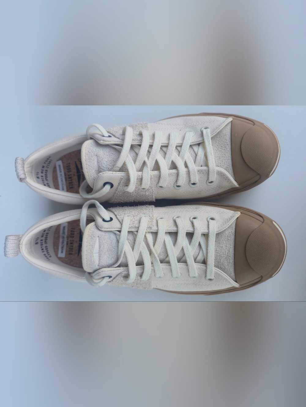 Todd Snyder x Converse Jack Purcell Men’s Size 8.5 Egret/Cream Gum Sole - Picture 1 of 8
